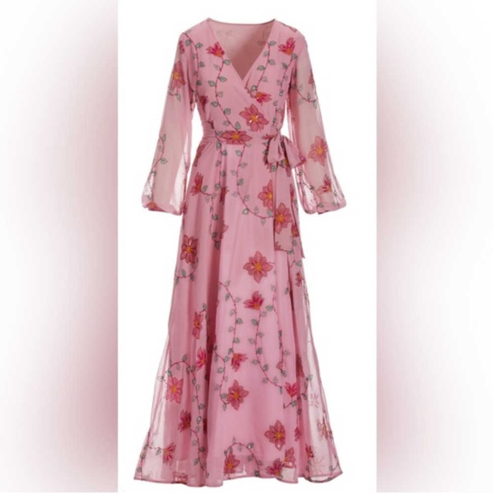 Floral Pink Maxi Dress